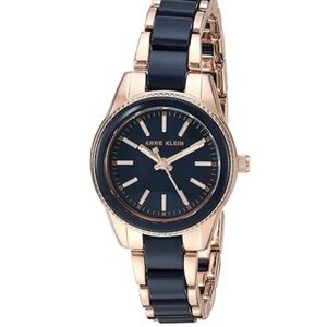 💙Anne Klein Stylish Bracelet Watch, One Size, Navy Blue & Gold (NWT)